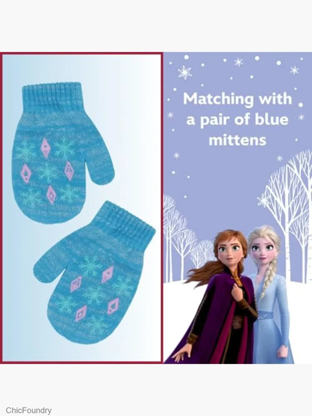 Kids Winter Hat & Mittens Set Frozen Elsa Anna Toddler Beanie Gloves